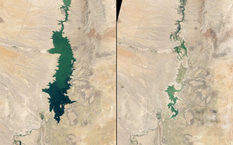 So did the Elephant Butte Reservoir in New Mexico. Here it is in 1994 (left) and again in 2013 (right).