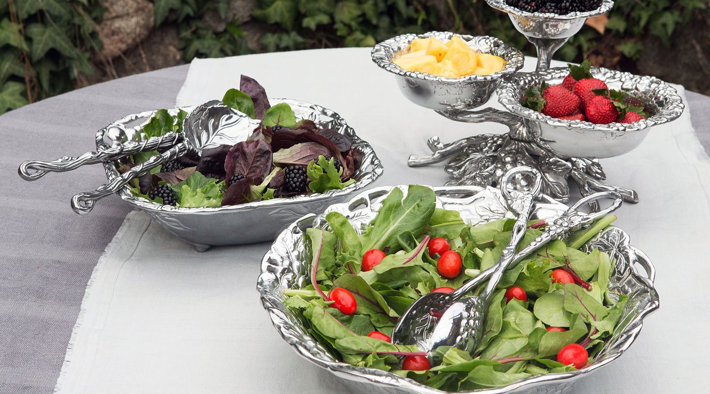 Image result for salad dishes with silver intensil