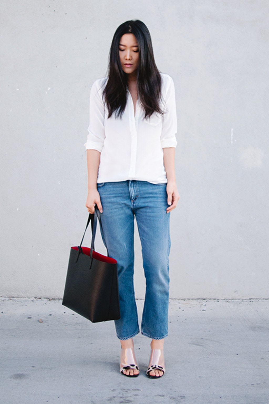 fashion 2015 11 white shirt outfit ideas weekend jeans statement heels andy heart main