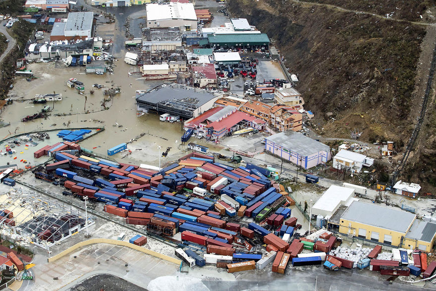 An Aerial Photograph Taken And Released By The Dutch Department Of Defense On Wednesday Shows The Damage Of Hurricane Irma On The Dutch Caribbean Island Of Sint Maarten