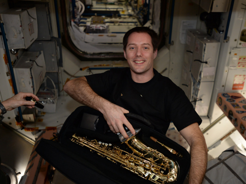 pesquets colleagues even surprised him with a saxophone on his birthday