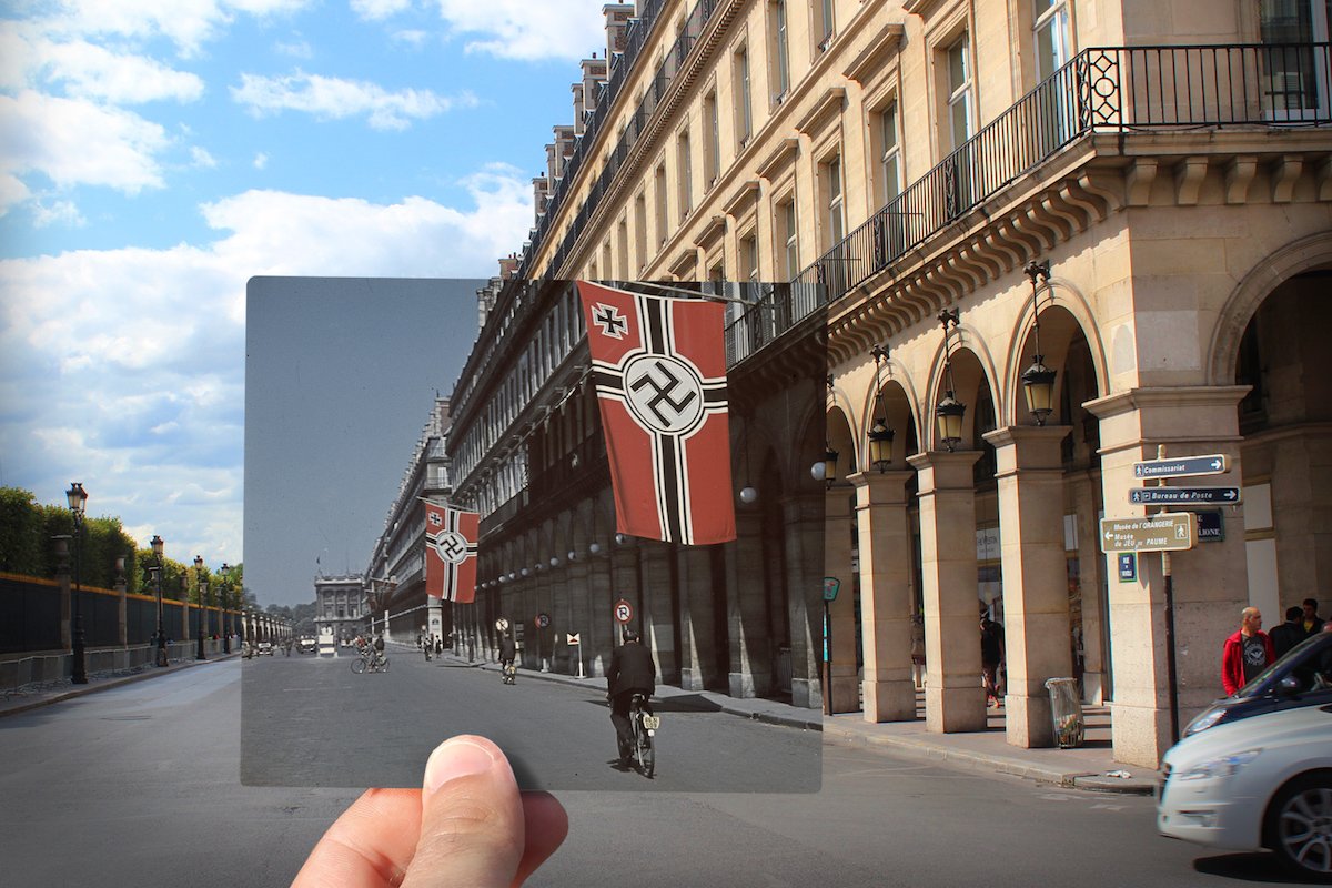 Rue de Rivoli, during the Nazi occupation — c. 1942