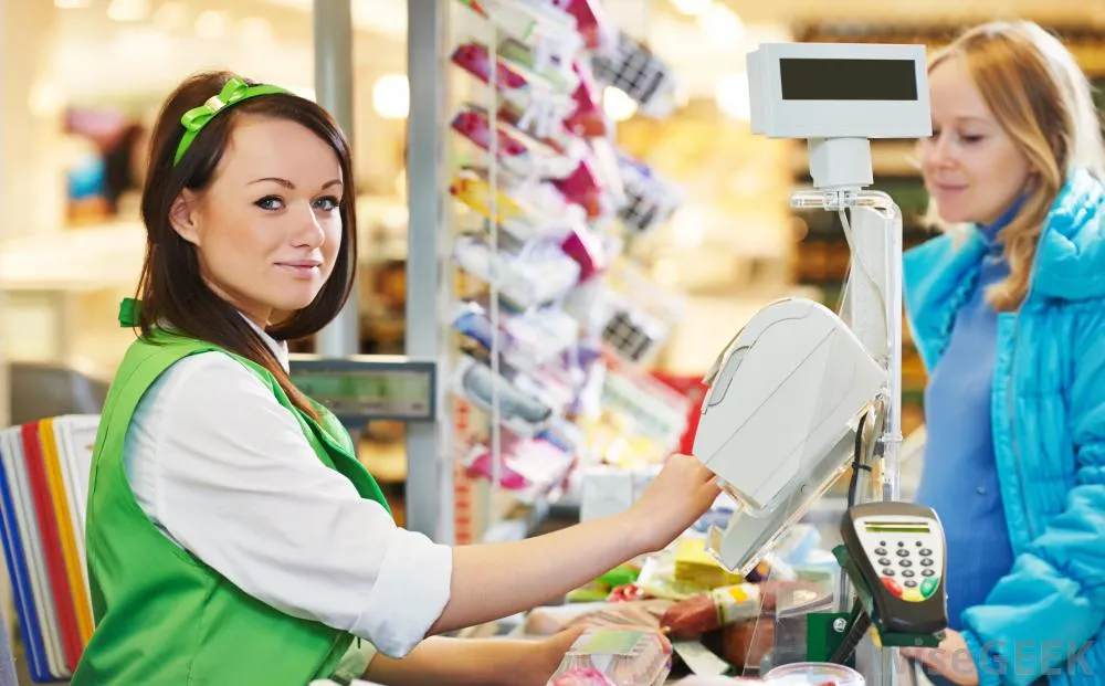 woman cashier at store