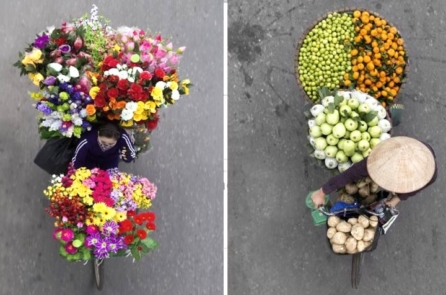 Những bức ảnh tuyệt đẹp về người bán hàng rong Việt Nam nhìn từ trên cao