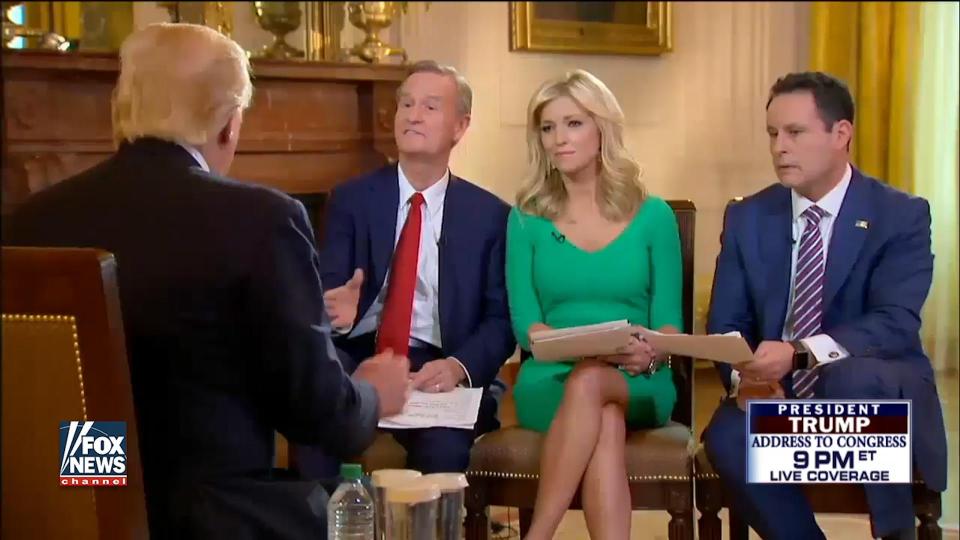 Tổng thống Mỹ Donald Trump trong cuộc phỏng vấn ngày 28/2 với Fox News (Ảnh chụp màn hình)