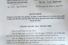 Thay phó trưởng đoàn thanh tra dự án đất ở Đồng Tâm