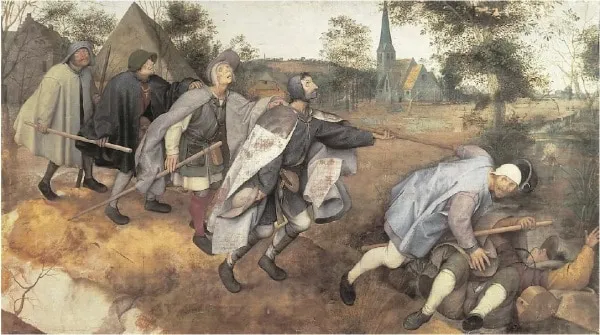 Sự châm biếm trong bức “Thằng mù lại dắt thằng mù” của Pieter Bruegel