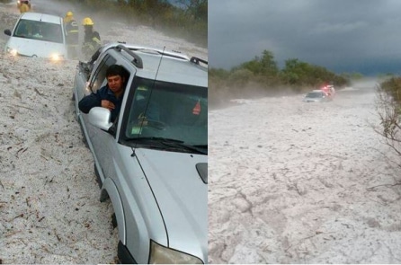 Argentina: Bão mưa đá đáng sợ suốt 15 phút, ngập sâu 1-2m