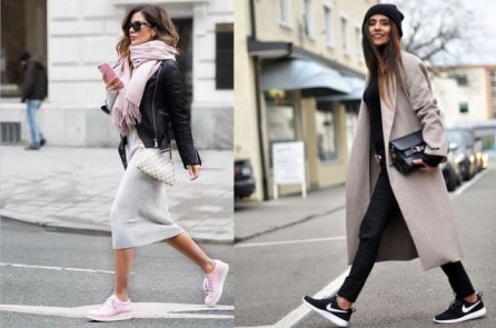 Bạn đã biết cách kết hợp giày thể thao và trang phục Thu-Đông?