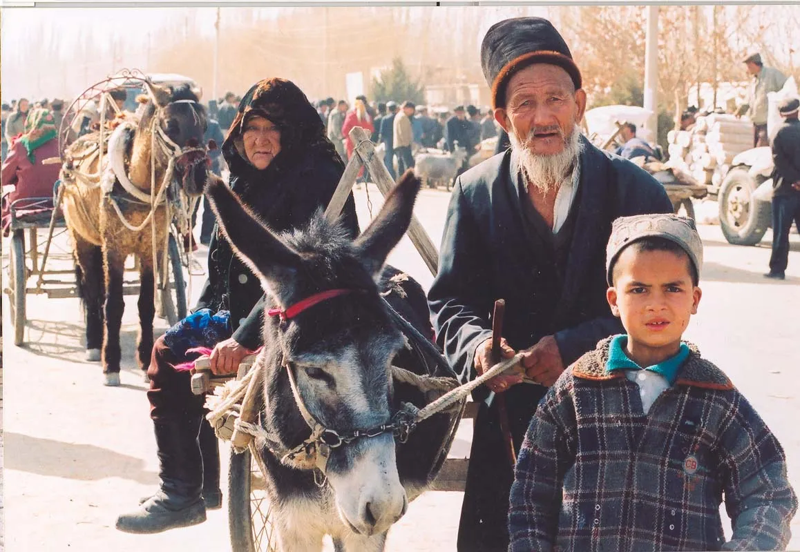 Uyghur elders sunday market Kashgar