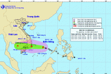 Bão số 14 giật cấp 11, hướng về khu vực Nam Trung Bộ