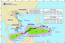 Bão số 15 giật cấp 11, bão Tembin hướng biển Đông