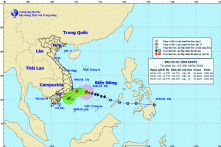 Bão số 1 sẽ suy yếu thành ATNĐ trên vùng biển Phú Yên-Bình Thuận