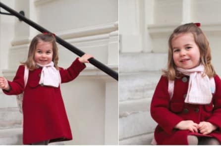 Công chúa nhỏ Charlotte của nước Anh hào hứng trong ngày đầu đến trường