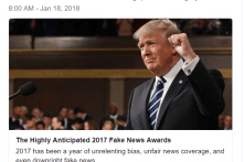 Tổng thống Trump công bố Giải “Tin giả của năm”