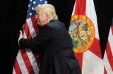 trump hug flag