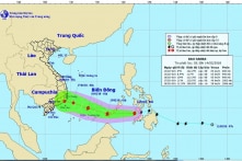 Khoảng tối nay (14/2), bão Sanba sẽ đi vào vùng biển Đông Nam biển Đông