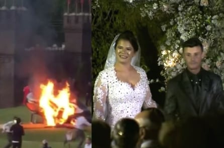 Trực thăng rơi cũng không ngăn được cặp đôi này kết hôn