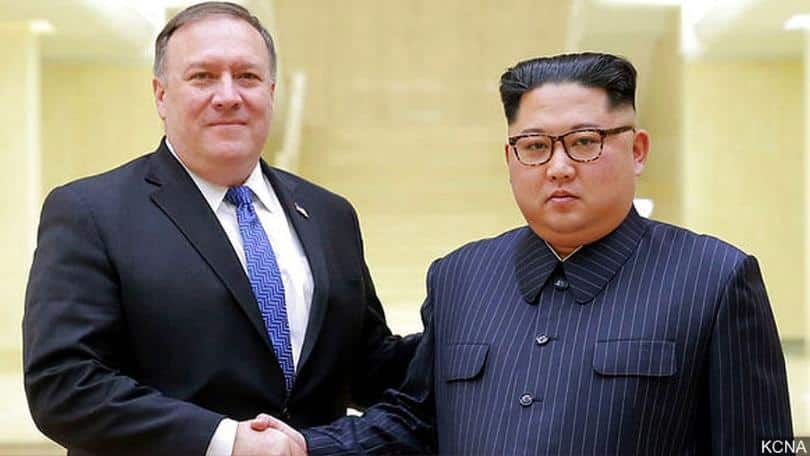 Mike Pompeo and Kim Jong Un North Korea MGN