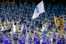VĐV liên Triều diễu hành chung tại lễ khai mạc Asian Games 2018