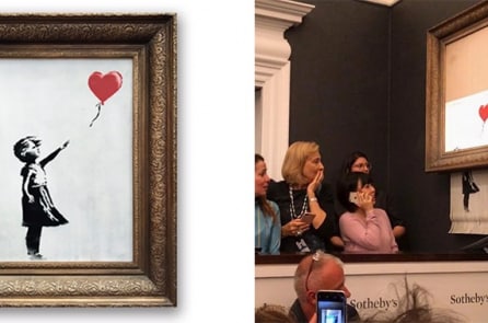 Bức tranh hơn 1 triệu đô bỗng tự cắt nhỏ khi đang bán đấu giá