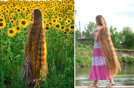 “Công chúa tóc mây” phiên bản thực ở Nga, 1 lần gội 2 chai dầu