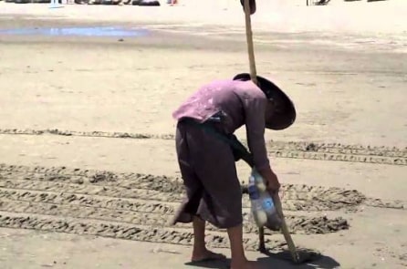 Bà cụ và “một việc nhỏ” trên bãi biển