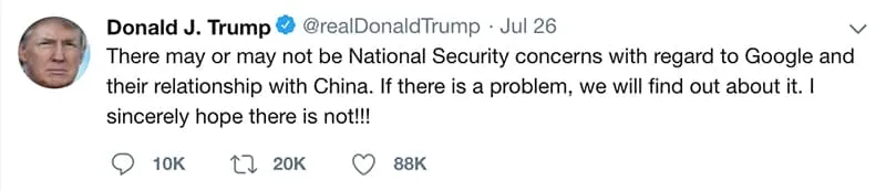 Donald Trump tweet