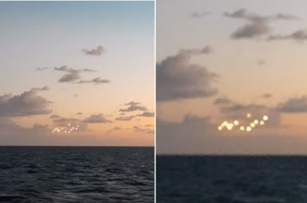 Quay được 14 điểm sáng bí ẩn trên biển, chúng là UFO?