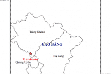 Cao Bằng: 4 trận động đất xảy ra trong 2 ngày