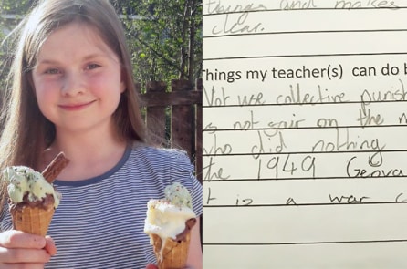 Một người mắc lỗi, cả lớp bị phạt và lời nhận xét táo bạo của Ava