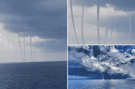 Cảnh tượng 6 vòi rồng nước xuất hiện cùng lúc cực kỳ hiếm thấy