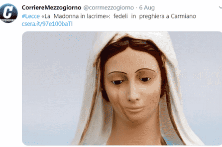 Tượng Đức Mẹ Maria ở Ý “chảy máu mắt” gây xôn xao dư luận