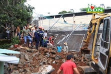 Đắk Nông: Bờ kè của trụ sở Phòng CSGT đổ sập, một công nhân tử vong