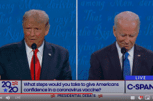 Tranh biện TT: Ông Trump nói vắc-xin COVID-19 sẵn sàng trong vài tuần tới, ông Biden phản bác
