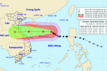 Bão số 8 sẽ tiến sát vùng Hà Tĩnh-Quảng Trị, sau đó suy yếu thành áp thấp