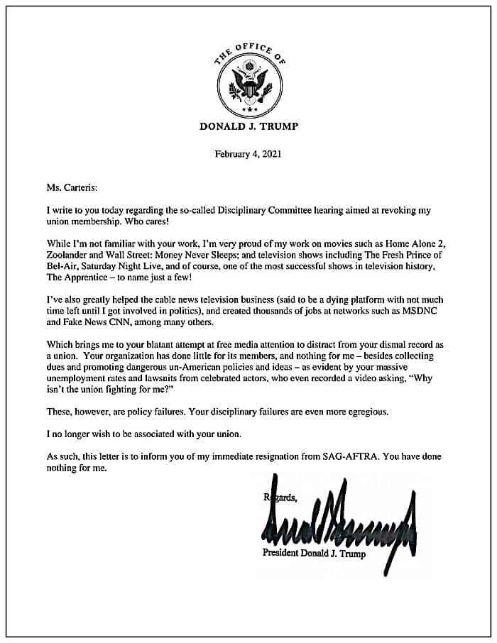 letter trump