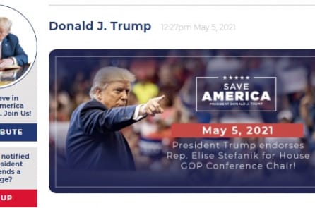 Ông Trump chứng thực Dân biểu Stefanik thay thế vai trò lãnh đạo của bà Cheney