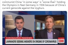 Nghị sĩ Đảng Dân chủ: Olympic Trung Quốc 2022 ‘tồi tệ hơn’ Olympic Đức Quốc xã 1936