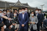 Lee Jun seok chief of the People Power Party visited Jeonju Station North Jeolla Province southwestern South Korea on June 18 2021 21