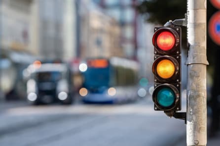 Cột đèn giao thông ở Nhật bất ngờ bị đổ do chó “tè bậy”