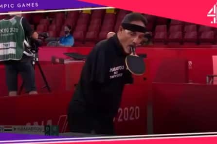Đánh bóng bàn bằng miệng, VĐV không tay tham dự Paralympic Tokyo