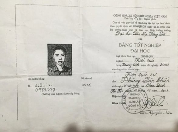 bang tot nghiep ong phung van chien