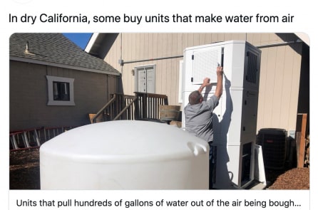 Cư dân California hào hứng lắp máy tạo nước từ… không khí