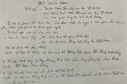 Vụ án Bình Dương: Hoãn xét xử lần 2, bản kiến nghị 7 điểm bộc lộ suy nghĩ của bị cáo chủ mưu