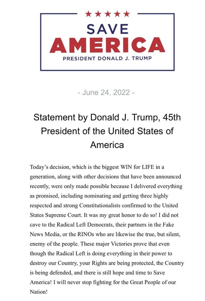 Trump Statement 25 6