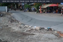 Dự án cống gom xử lý nước thải tạm dừng thi công sau vụ sụt lún đường ven Tô Lịch