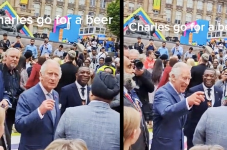 [Video cũ] Phản ứng hài hước của Vua Charles III khi được người dân mời đi uống bia
