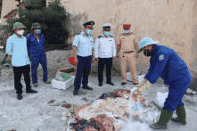 Chở gần 1 tạ nội tạng lợn thối đi bán cho quán ăn, bị phạt 10 triệu đồng