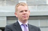 Chris Hipkins in 2018 at NZEI Te Riu Roa strike rally